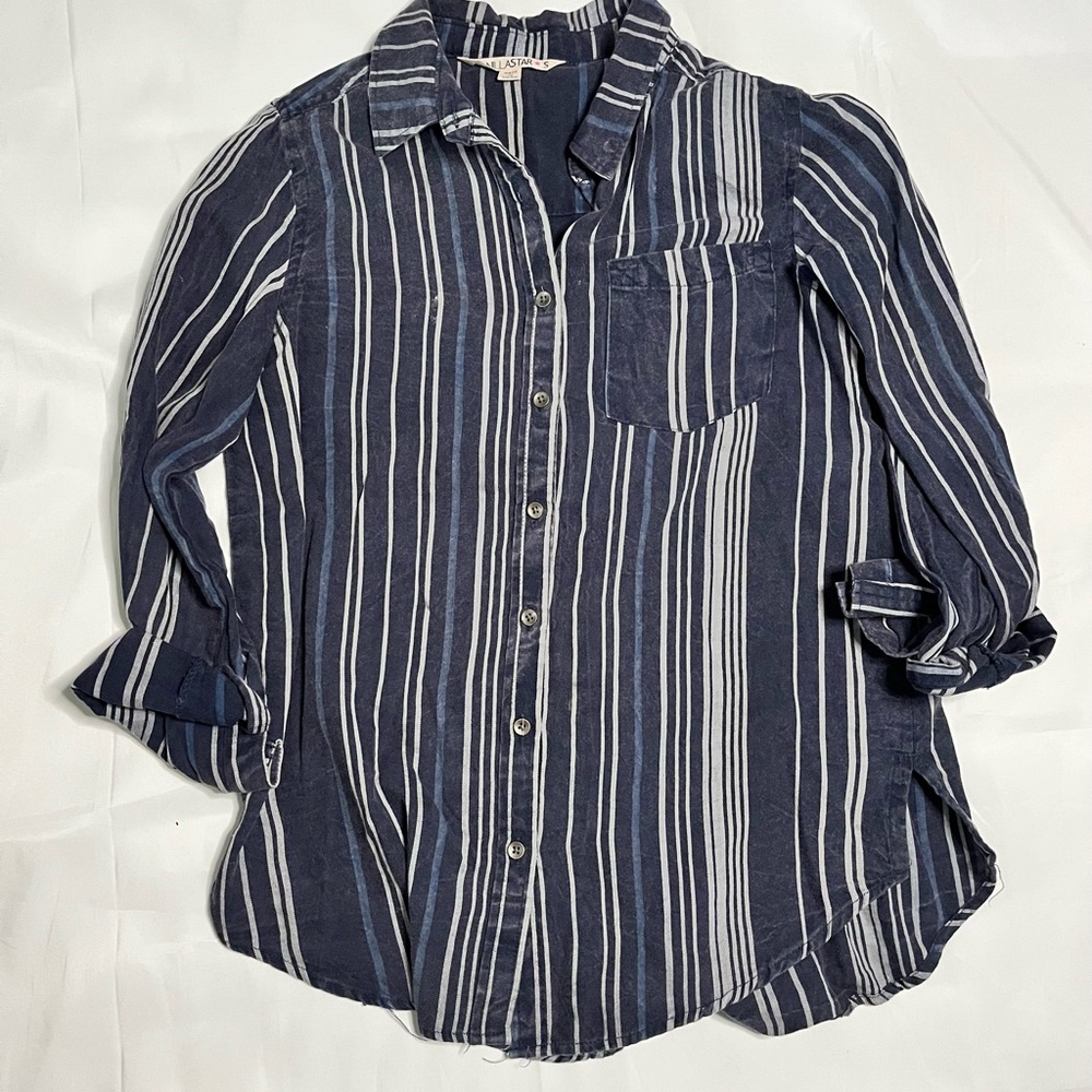 Blue striped button down super soft cotton